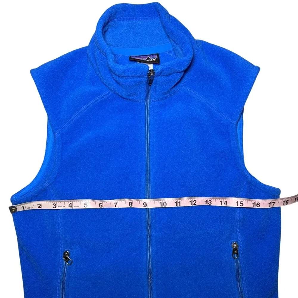 Patagonia Synchilla Full Zip Fleece Vest Womens Medium Blue Mock Neck - Picture 7 of 7